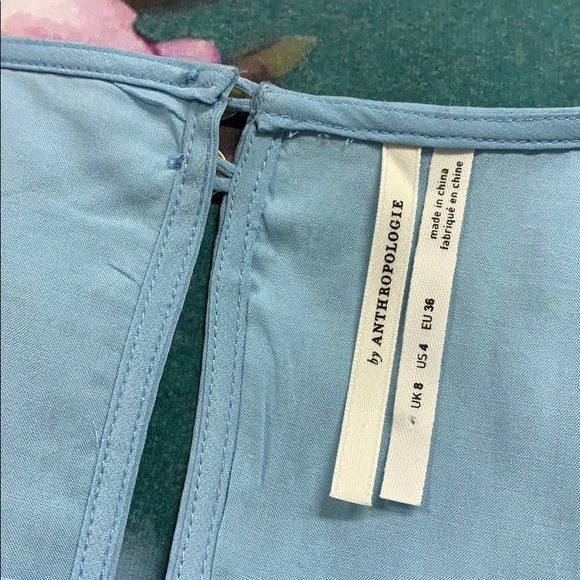 Anthropologie New Asymmetrical Silk Dress Blue 4. - Picture 11 of 15